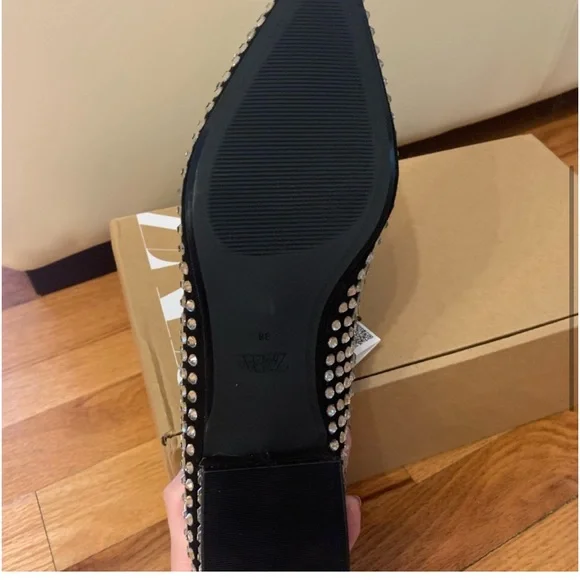ZARA Crystal Ballet Flats NWT - Picture 8 of 12